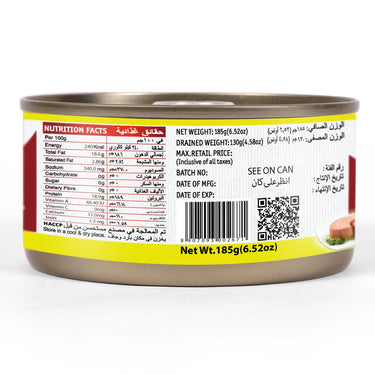 TASTY NIBBLES-Canned Tuna Chunks-White Meat In Sunflower Oil-185g